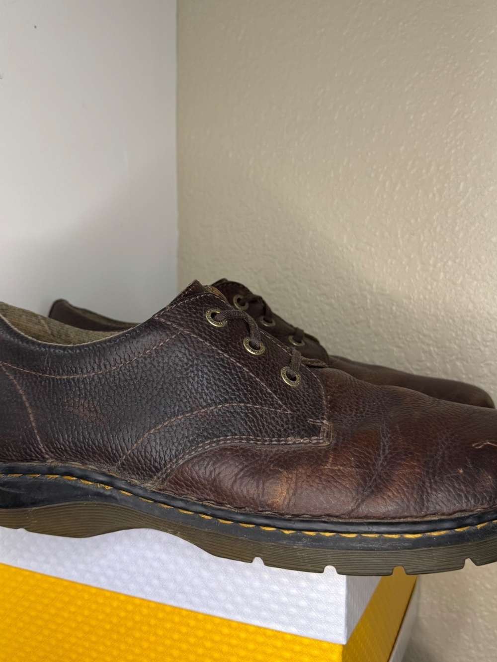 Dr. Martens 3 Eye Oxford Shoes Men’s 13 Brown Leather Distressed Y2K Punk Grunge